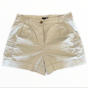 H&M Beige Cargo Shorts w Cuffed Hem Size 8